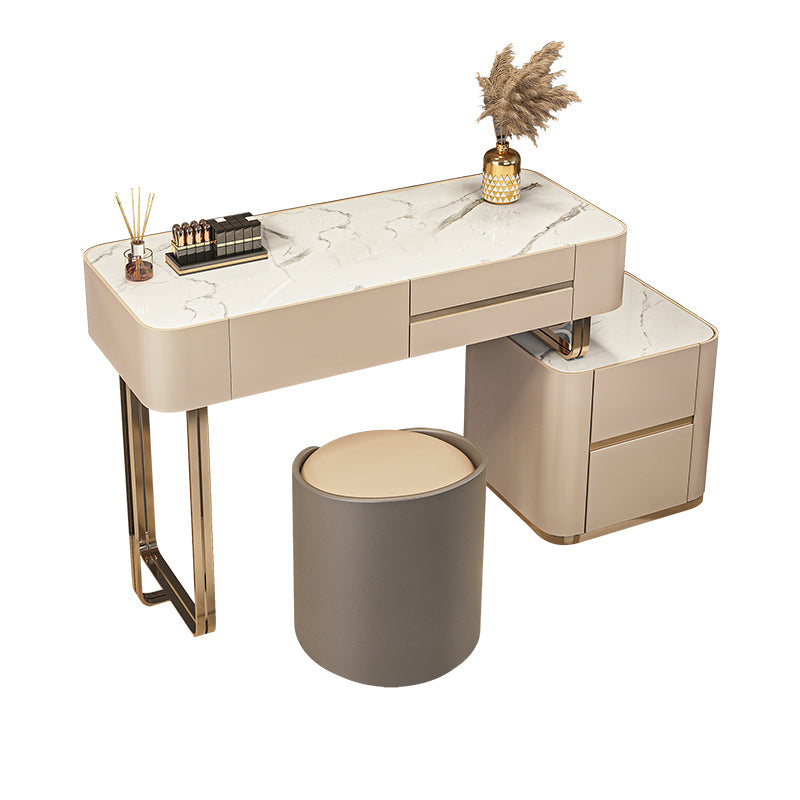 Lussuoso tavolo da toeletta da toeletta per trucco in legno e metallo e tavolo da toeletta a specchio illuminato