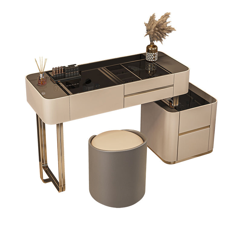 Lussuoso tavolo da toeletta da toeletta per trucco in legno e metallo e tavolo da toeletta a specchio illuminato