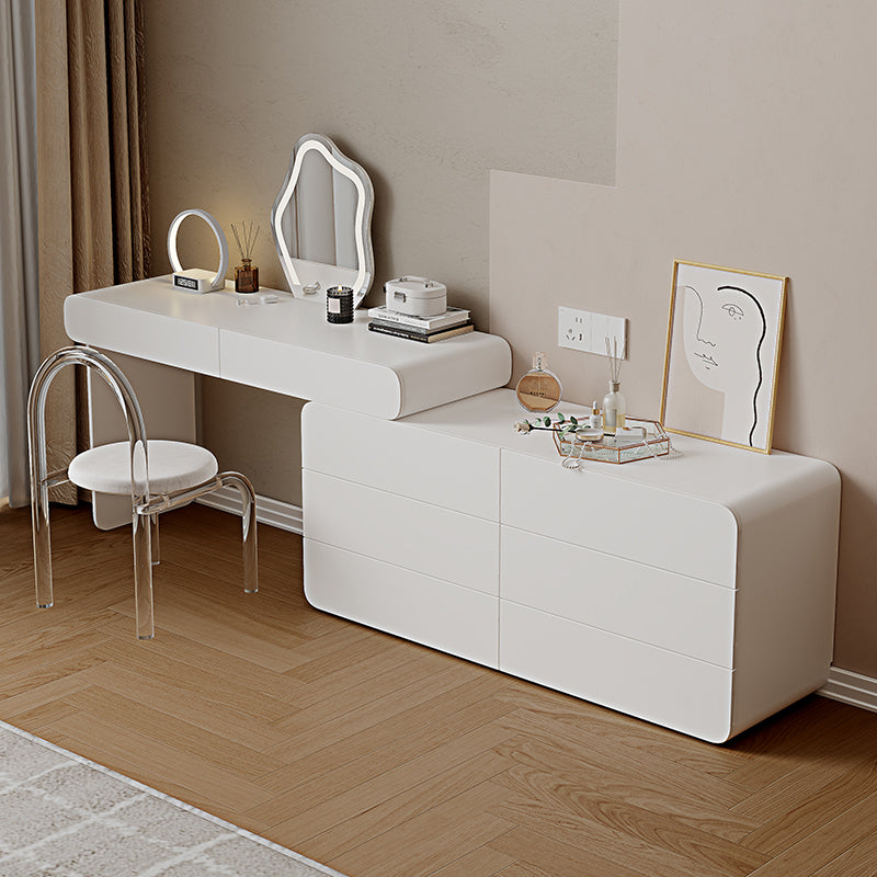 15.74" Wide Make-up Vanity White Makeup Vanity Desk Table with 5/8 Drawers Clearhalo 'Bedroom Furniture' 'furn' 'furn_makeup_vanities' 'Furniture' 'Makeup Vanities' 'makeup_vanities' 6489336