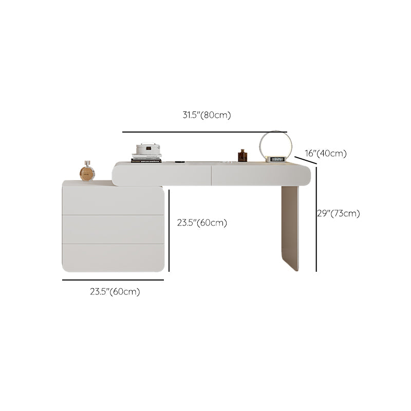 15.74" Wide Make-up Vanity White Makeup Vanity Desk Table with 5/8 Drawers Clearhalo 'Bedroom Furniture' 'furn' 'furn_makeup_vanities' 'Furniture' 'Makeup Vanities' 'makeup_vanities' 6489350