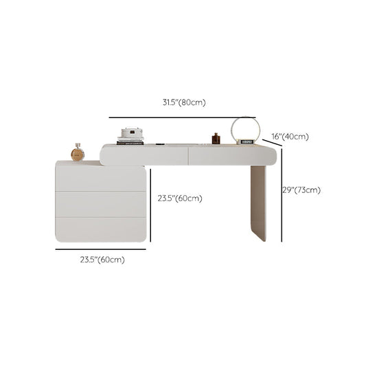 15.74" Wide Make-up Vanity White Makeup Vanity Desk Table with 5/8 Drawers Clearhalo 'Bedroom Furniture' 'furn' 'furn_makeup_vanities' 'Furniture' 'Makeup Vanities' 'makeup_vanities' 6489350