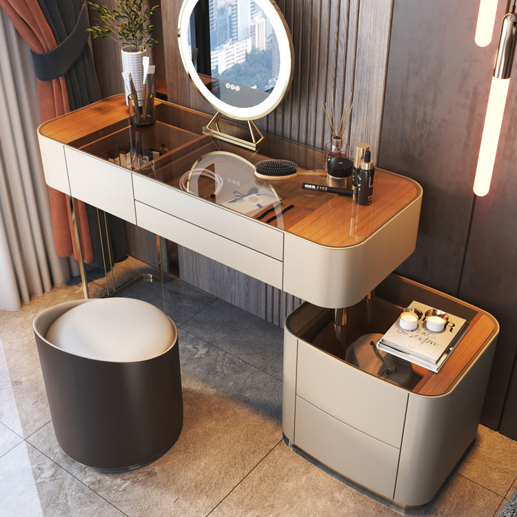 Glazen bovenste slaapkamer make-up ijdelheid 5 opbergladen kleedtafel