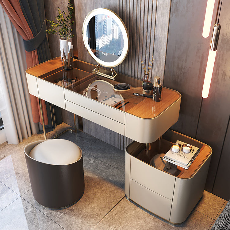 Glazen bovenste slaapkamer make-up ijdelheid 5 opbergladen kleedtafel