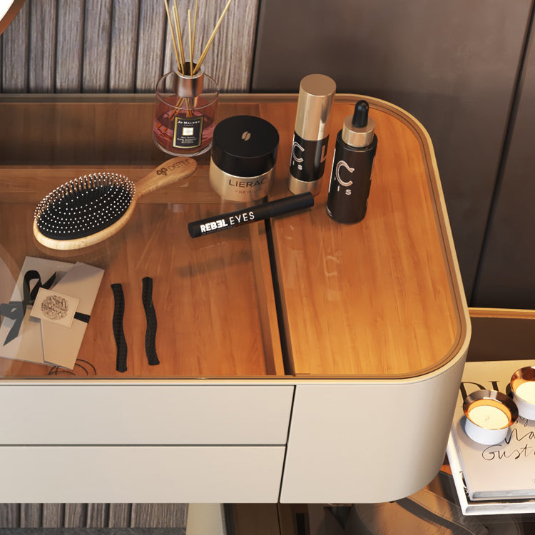 Glazen bovenste slaapkamer make-up ijdelheid 5 opbergladen kleedtafel