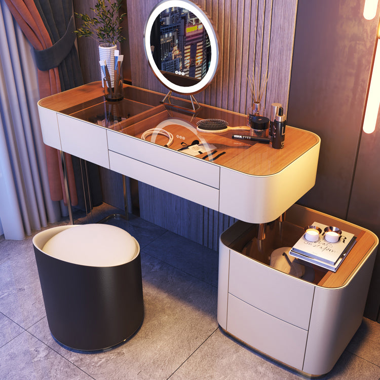 Glazen bovenste slaapkamer make-up ijdelheid 5 opbergladen kleedtafel