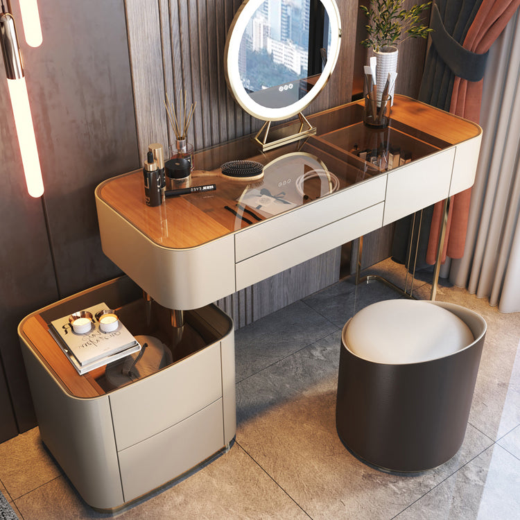 Glazen bovenste slaapkamer make-up ijdelheid 5 opbergladen kleedtafel