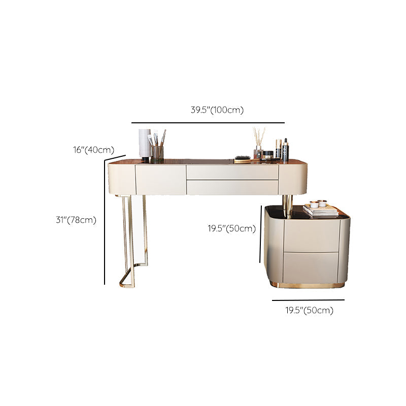 Glazen bovenste slaapkamer make-up ijdelheid 5 opbergladen kleedtafel