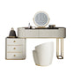 White Mirrored Make-up Vanity Glass Top Dressing Table Stool Set Clearhalo 'Bedroom Furniture' 'furn' 'furn_makeup_vanities' 'Furniture' 'Makeup Vanities' 'makeup_vanities' 6489386