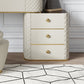 White Mirrored Make-up Vanity Glass Top Dressing Table Stool Set Clearhalo 'Bedroom Furniture' 'furn' 'furn_makeup_vanities' 'Furniture' 'Makeup Vanities' 'makeup_vanities' 6489388