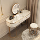 Luxurious Metal Make-up Vanity Stone Top Dressing Table Stool Set with Lighted Mirror