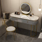 Luxurious Metal Make-up Vanity Stone Top Dressing Table Stool Set with Lighted Mirror