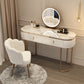 Luxurious Metal Make-up Vanity Stone Top Dressing Table Stool Set with Lighted Mirror