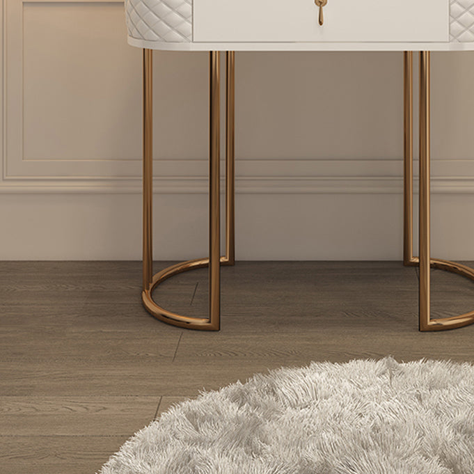 Luxurious Metal Make-up Vanity Stone Top Dressing Table Stool Set with Lighted Mirror