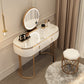 Luxurious Metal Make-up Vanity Stone Top Dressing Table Stool Set with Lighted Mirror