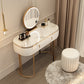Luxurious Metal Make-up Vanity Stone Top Dressing Table Stool Set with Lighted Mirror