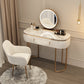 Luxurious Metal Make-up Vanity Stone Top Dressing Table Stool Set with Lighted Mirror