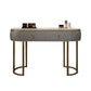Luxurious Metal Make-up Vanity Stone Top Dressing Table Stool Set with Lighted Mirror