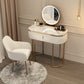 Luxurious Metal Make-up Vanity Stone Top Dressing Table Stool Set with Lighted Mirror