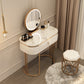 Luxurious Metal Make-up Vanity Stone Top Dressing Table Stool Set with Lighted Mirror