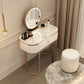 Luxurious Metal Make-up Vanity Stone Top Dressing Table Stool Set with Lighted Mirror