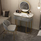 Luxurious Metal Make-up Vanity Stone Top Dressing Table Stool Set with Lighted Mirror