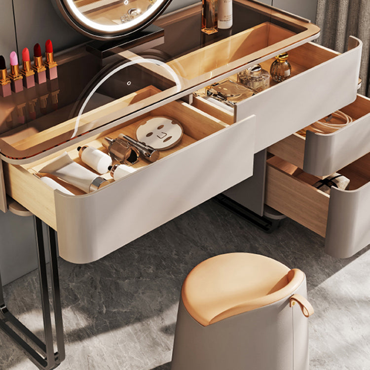 Eitelkeit Spiegelte Holzverkesseltisch Glass Top Make-up Eitelkeit