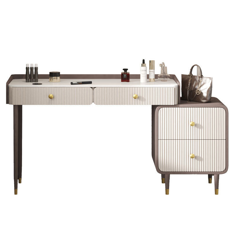 Steen Top ijdelheid Tabel 2/4 Opbergladen Krandtafel met spiegel en gewatteerde ontlasting