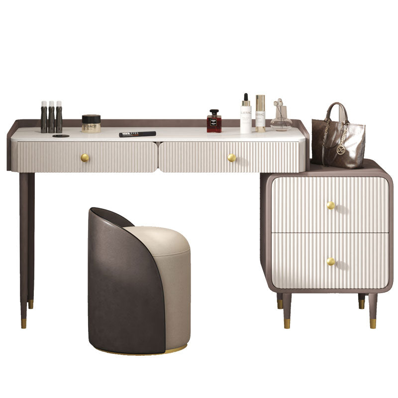 Steen Top ijdelheid Tabel 2/4 Opbergladen Krandtafel met spiegel en gewatteerde ontlasting