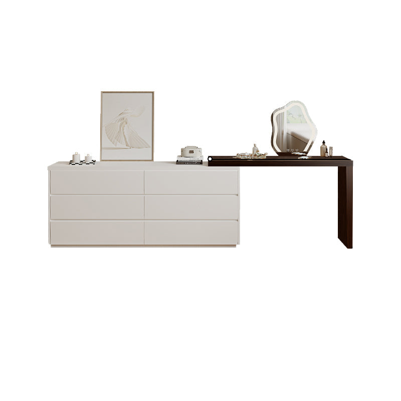 15,74 "tavolo da banco per trucco bianco di vanità largo con 6 cassetti
