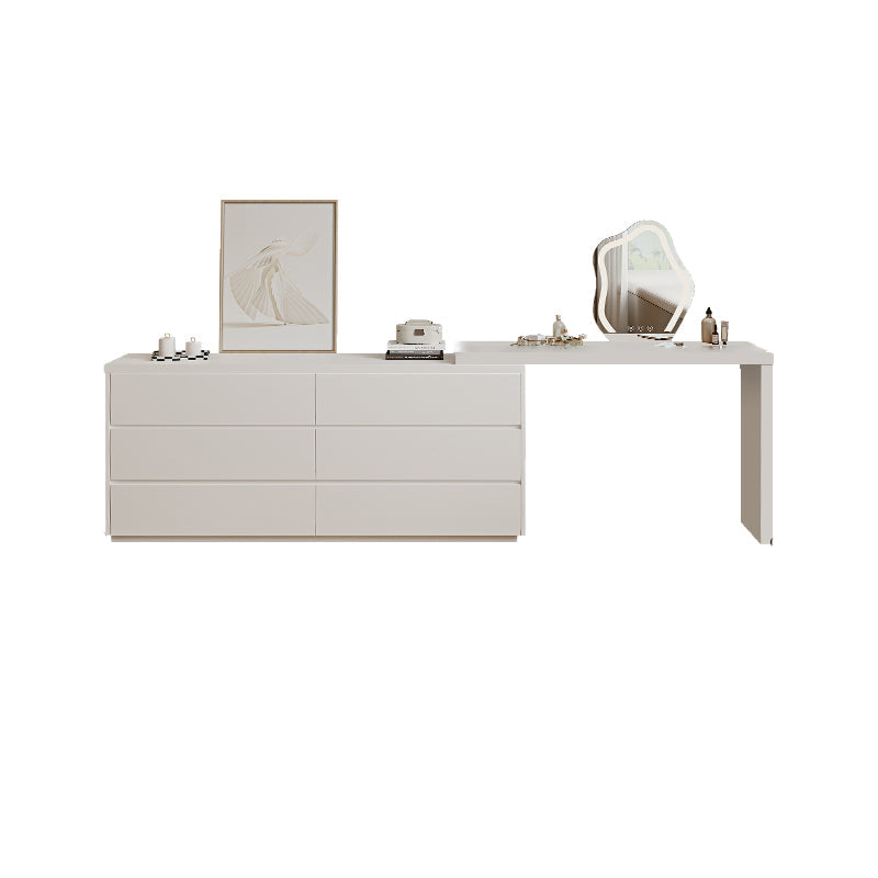 15,74 "tavolo da banco per trucco bianco di vanità largo con 6 cassetti