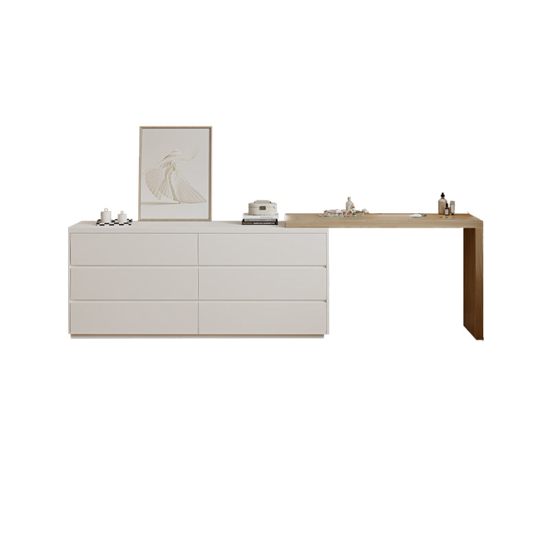 15,74 "tavolo da banco per trucco bianco di vanità largo con 6 cassetti