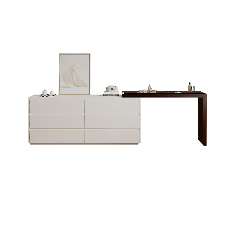 15,74 "tavolo da banco per trucco bianco di vanità largo con 6 cassetti