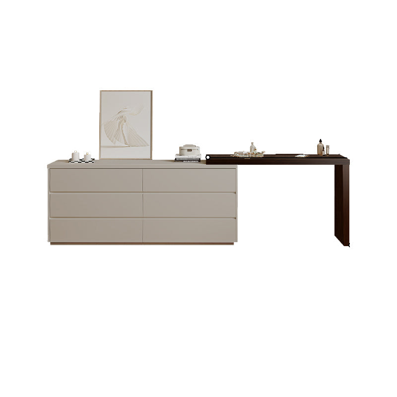 15,74 "tavolo da banco per trucco bianco di vanità largo con 6 cassetti