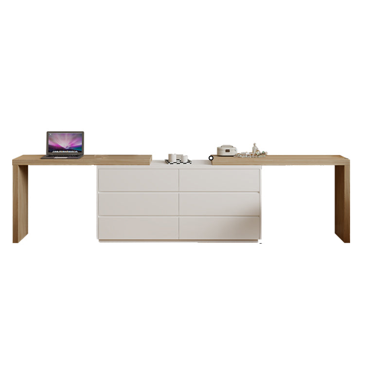 15,74 "tavolo da banco per trucco bianco di vanità largo con 6 cassetti