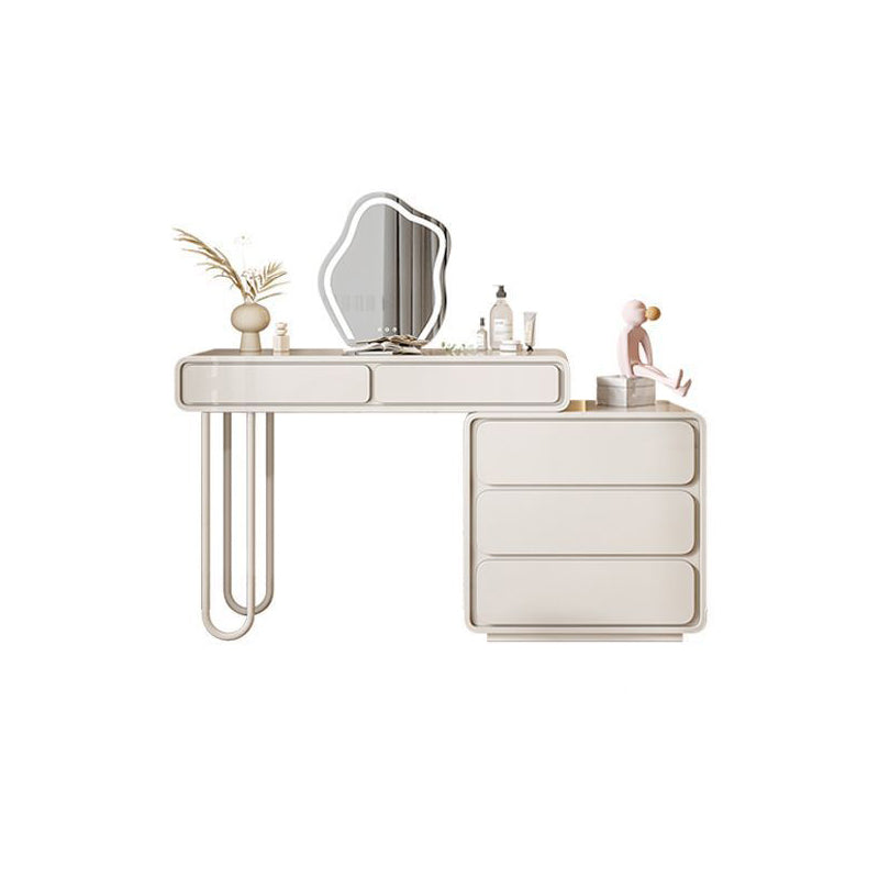 Trucco bianco da 15,74 "tavolo da banco di vanità per trucco vanità largo con 5/8 cassetti