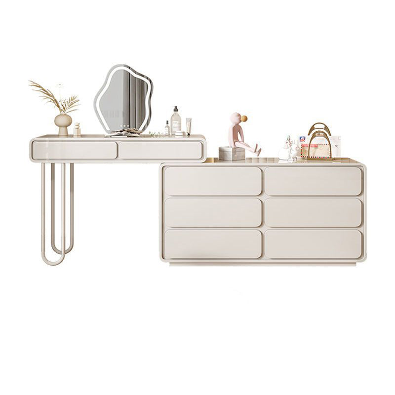 Trucco bianco da 15,74 "tavolo da banco di vanità per trucco vanità largo con 5/8 cassetti