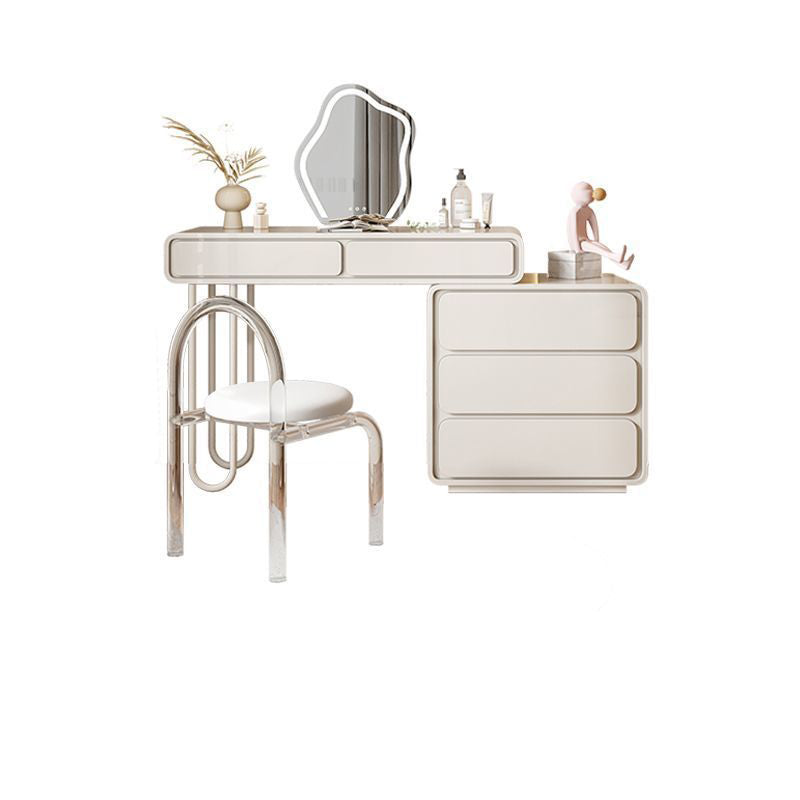 Trucco bianco da 15,74 "tavolo da banco di vanità per trucco vanità largo con 5/8 cassetti