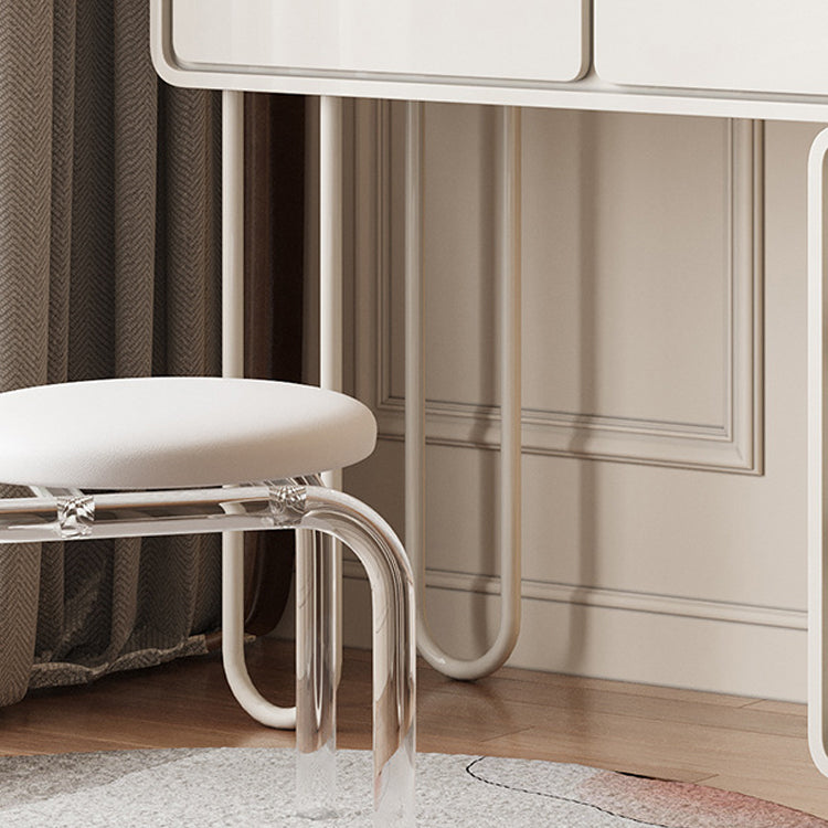 Trucco bianco da 15,74 "tavolo da banco di vanità per trucco vanità largo con 5/8 cassetti