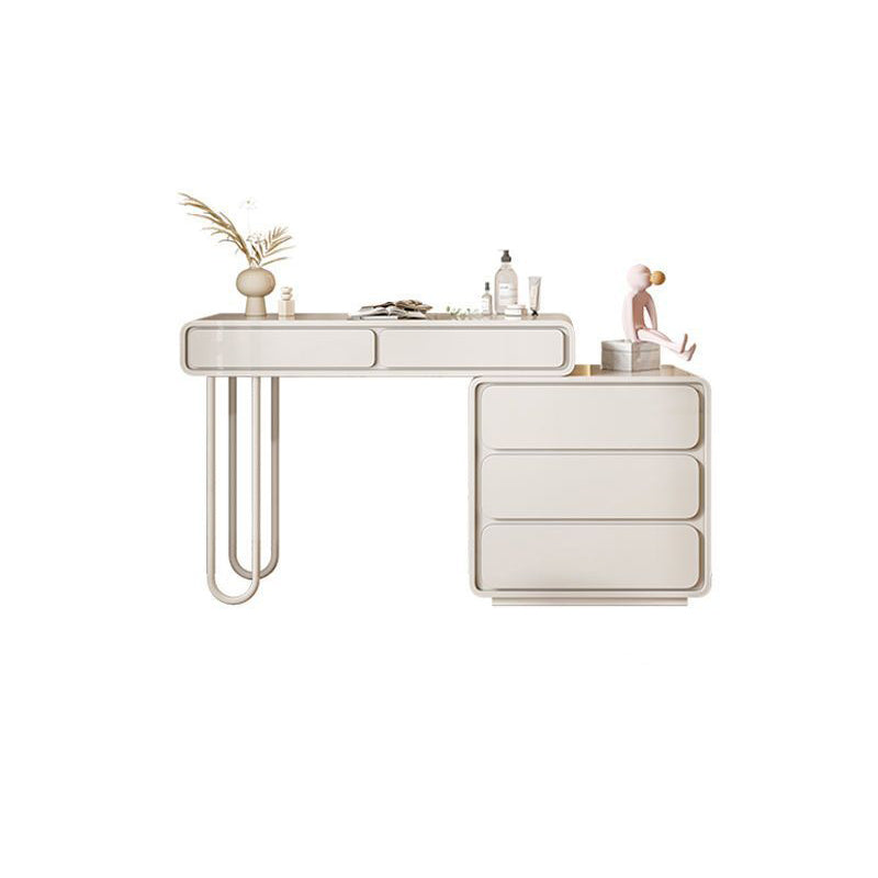 Trucco bianco da 15,74 "tavolo da banco di vanità per trucco vanità largo con 5/8 cassetti