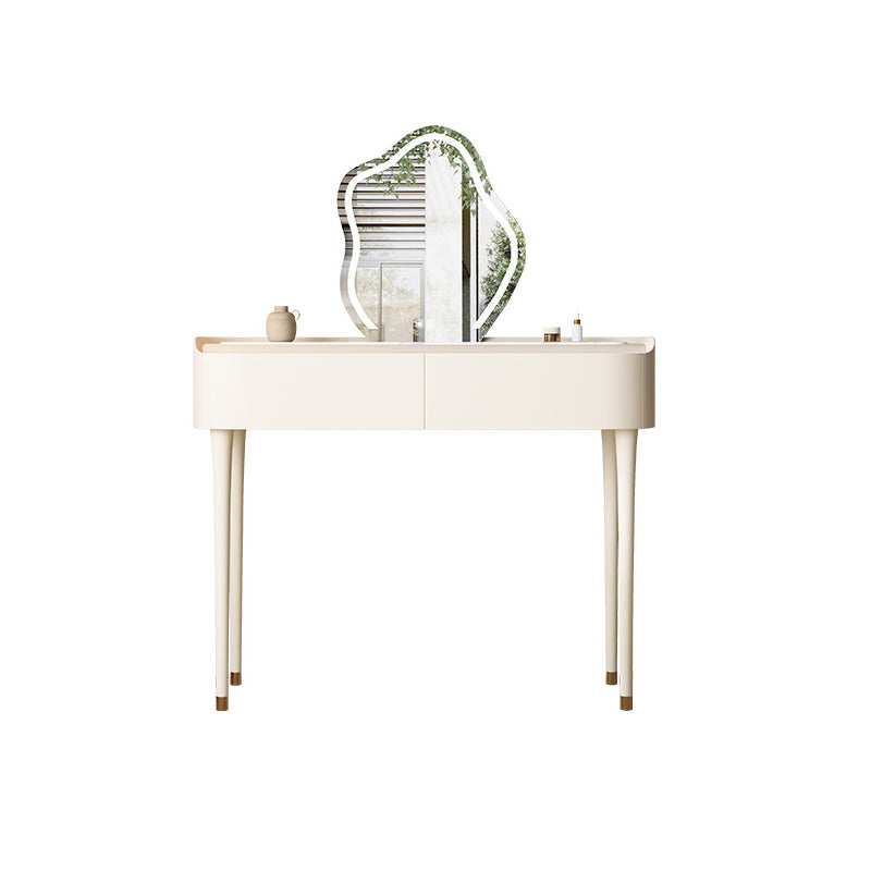 Trucco in legno bianco da 15,74 "tavolo da banco di vanità per trucco vanità largo con 2/5 cassetti