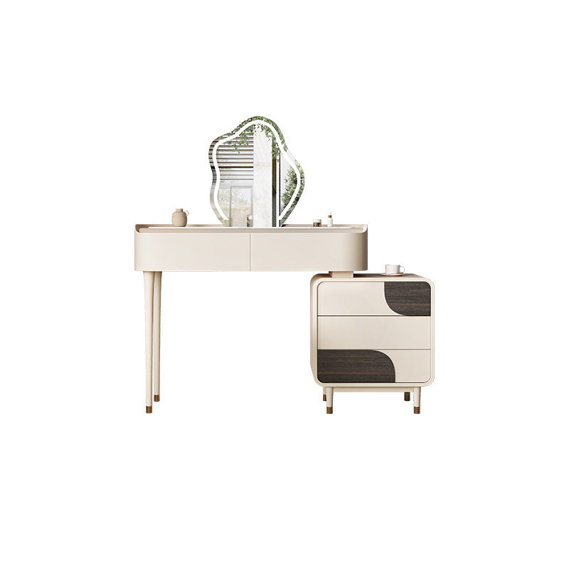 Trucco in legno bianco da 15,74 "tavolo da banco di vanità per trucco vanità largo con 2/5 cassetti