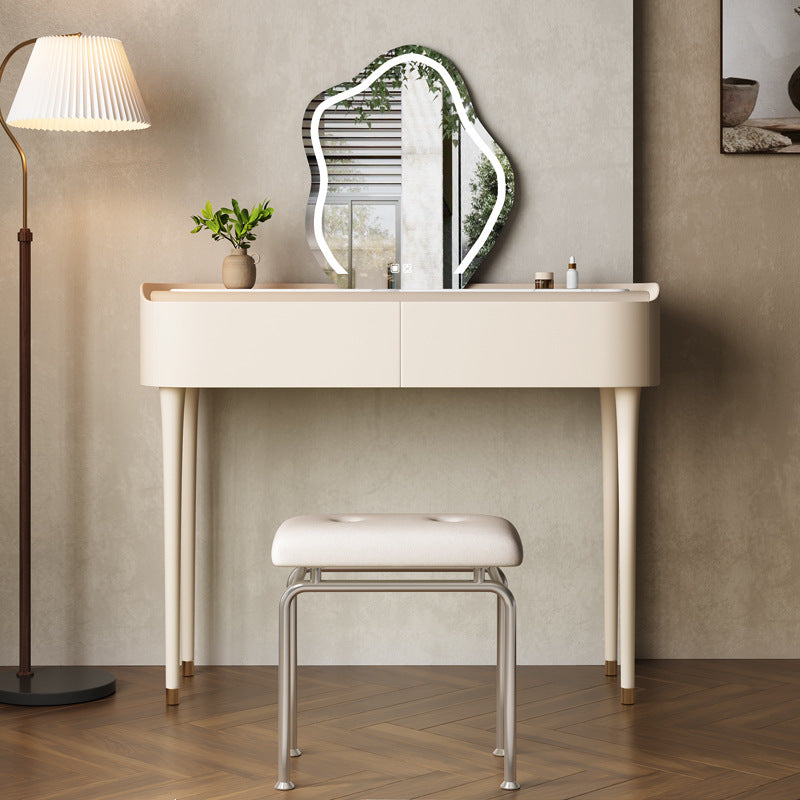 Trucco in legno bianco da 15,74 "tavolo da banco di vanità per trucco vanità largo con 2/5 cassetti