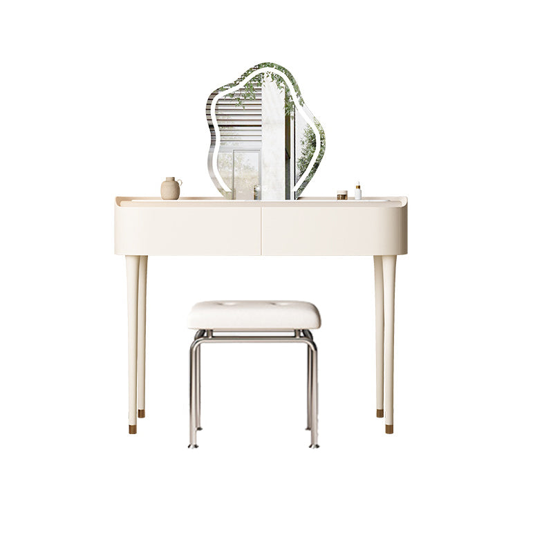 Trucco in legno bianco da 15,74 "tavolo da banco di vanità per trucco vanità largo con 2/5 cassetti