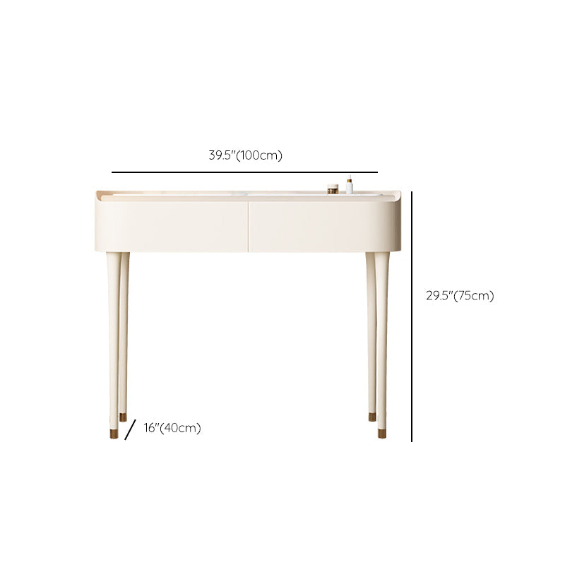 Trucco in legno bianco da 15,74 "tavolo da banco di vanità per trucco vanità largo con 2/5 cassetti