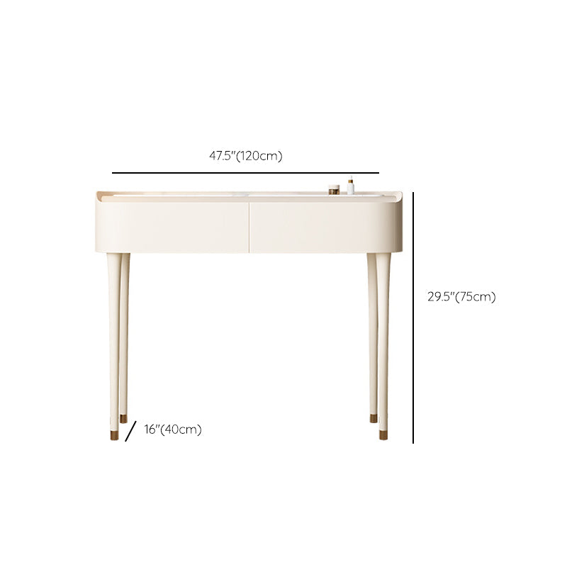 Trucco in legno bianco da 15,74 "tavolo da banco di vanità per trucco vanità largo con 2/5 cassetti