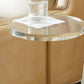 Clear Acrylic Round Side Table Set Glam Steel Pedestal End Table