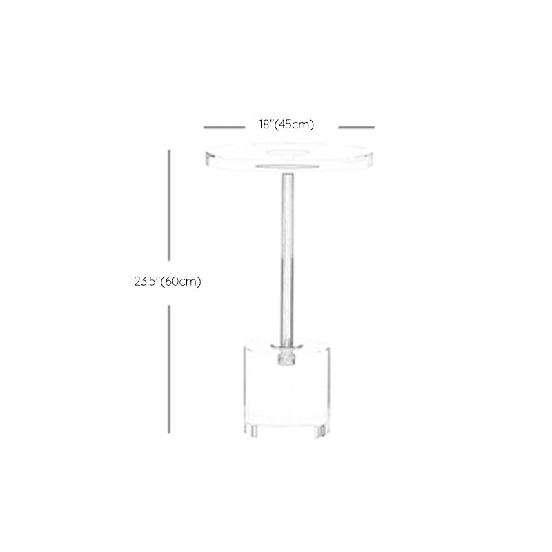 Clear Acrylic Round Side Table Set Glam Steel Pedestal End Table