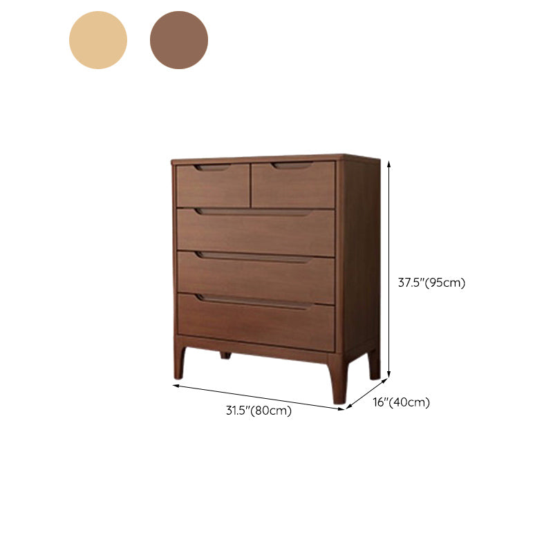 5/7 - Drawer Accent Chest Rubberwood Small Chest in Brown/Natural Clearhalo 'Cabinets & Chests' 'cabinets_chests' 'furn' 'furn_cabinets_chests' 'Furniture' 'Living Room Furniture' 6489660