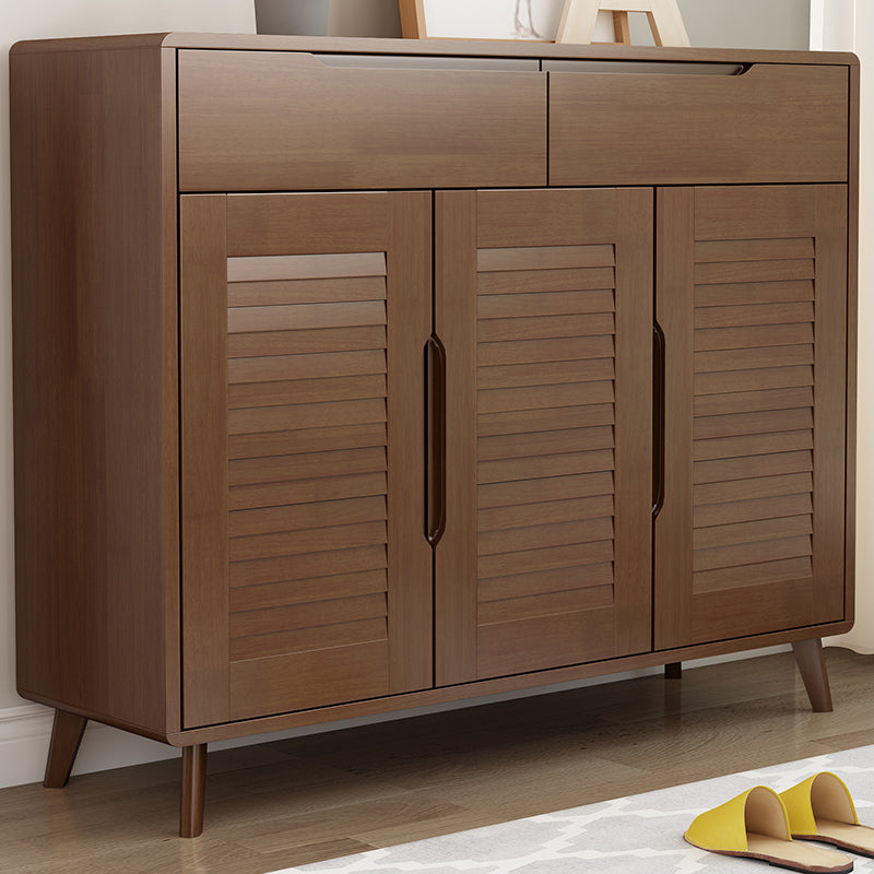 3 - Door Accent Cabinet 39.37" Tall Wood 2 - Drawer Rectangular Accent Chest Walnut Clearhalo 'Cabinets & Chests' 'cabinets_chests' 'furn' 'furn_cabinets_chests' 'Furniture' 'Living Room Furniture' 6489676