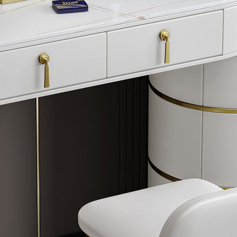 Stone Top Vanity Makeup Table with 5 Storage Drawers for Bedroom Clearhalo 'Bedroom Furniture' 'furn' 'furn_makeup_vanities' 'Furniture' 'Makeup Vanities' 'makeup_vanities' 6489760